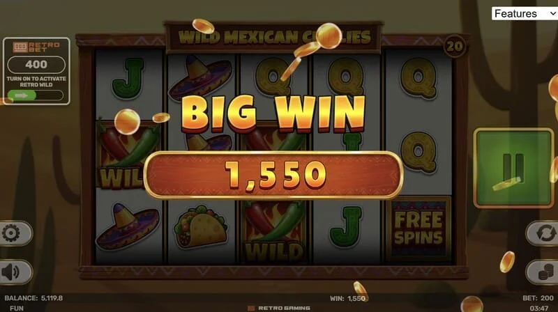 Wild Mexican Chillies - big win in Free Spins